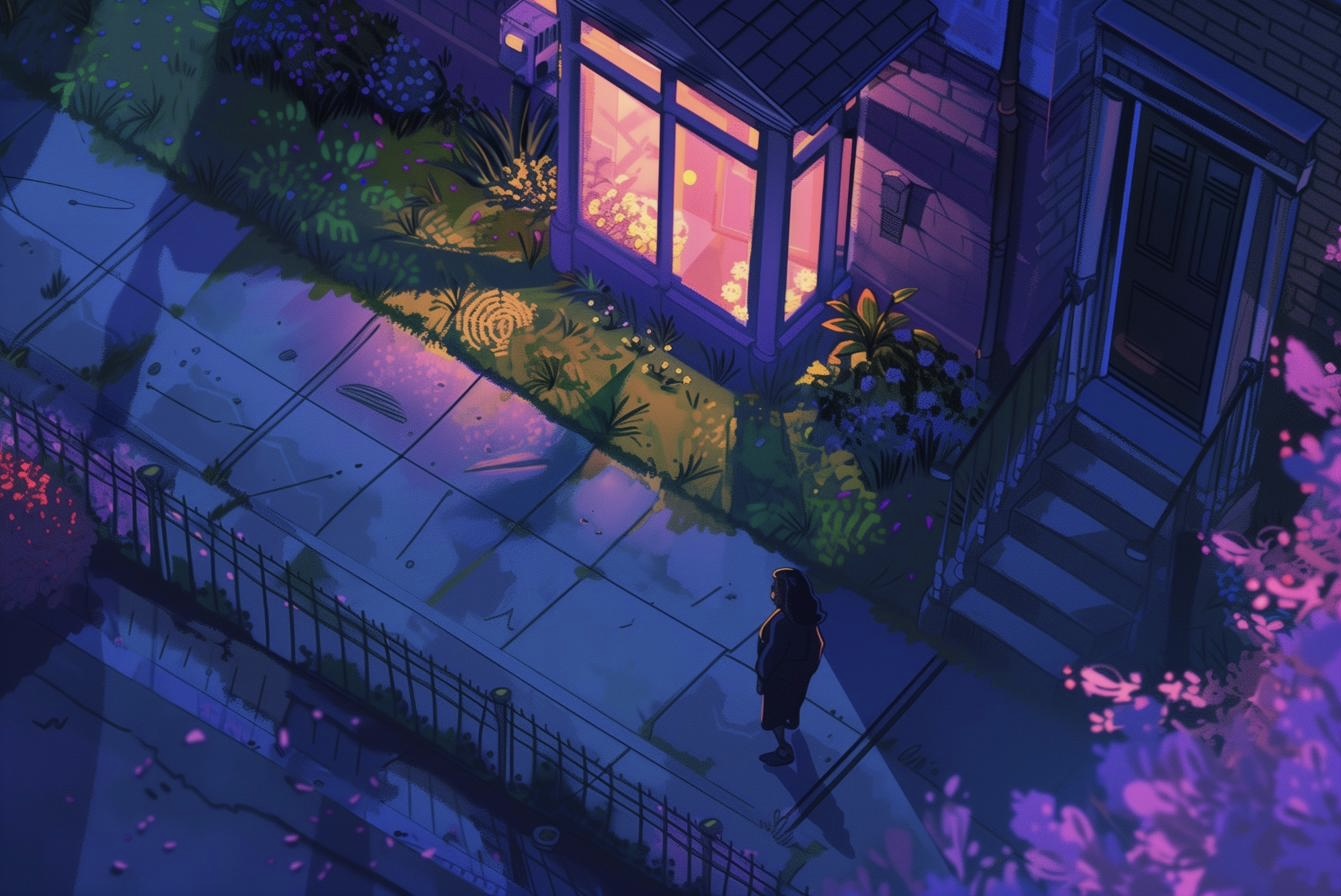 Quiet city street at night - a private space for your thoughts